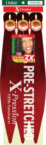 Outre X-Pression Braid - Pre Stretched Braid 52" 3X (3 Pack, 2T1B/130S)