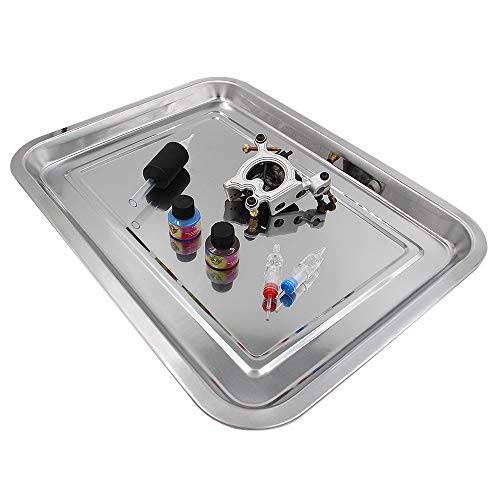 Tattoo Stainless Steel Tray - Combofix 3 Pack Stainless Steel Tattoo Trays 13.5'' X 10'' Tattoo Tray Piercing Instrument Tray Flat for Tattoo Kits Tattoo Supplies