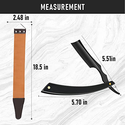 Straight Razor With Strope - Professional Straight Edge Barber Premium Stainless Steel Shaver With Shaving Strop for Men Home & Salon Grooming Using (NO.148)