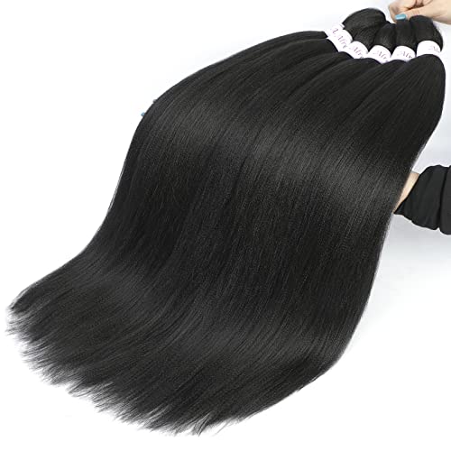 Alrence Pre Stretched Braiding Hair Long Braid 34 Inch 8 Packs Professional Braiding Hair Extensions Synthetic Crochet Twist Braids (34 Inch, 1B#)