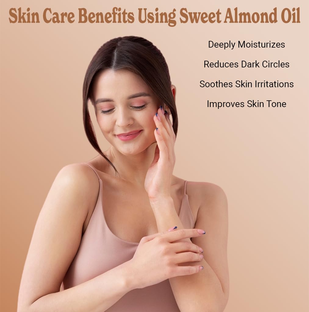 Bella Terra Oils Sweet Almond Oil for Hair and Skin – 1gallon, Rich in Vitamins, Non-Greasy, Hydrating, Nourishing, Gentle