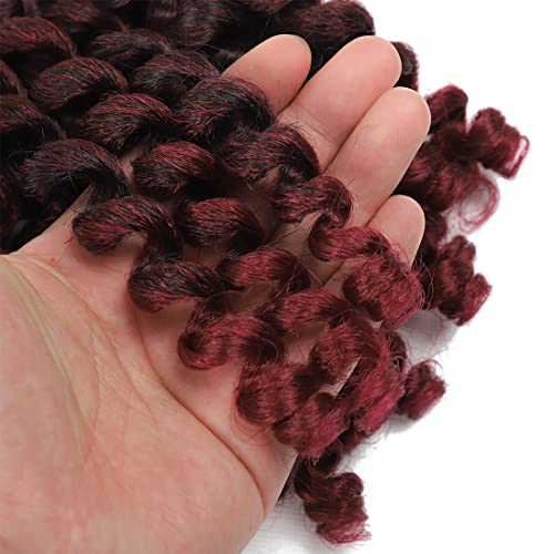 Crochet Braids Hair 8 Inch 3 Pack Jamaican Bounce Wand Curl Crochet Hair Synthetic Braiding Hair Extension Twist Crochet Hair (3 PCS, TBUG)