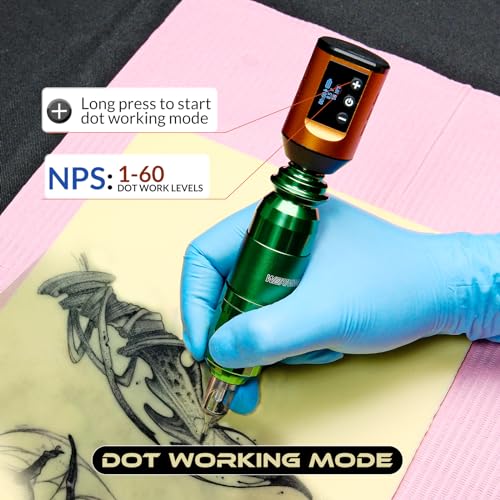 Wireless Tattoo Battery Pack, Rechargeable Cordless Tattoo Power Supply Portable RCA Lithium Battery Pack 1500mAh Capacity with LED Digital Display for Tattoo Pen Rotary Tattoo Machine WB11-B