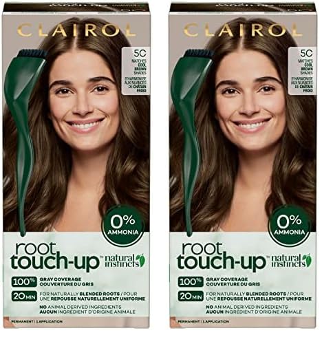 Clairol Root Touch-Up by Natural Instincts Permanent Hair Dye, 5C Cool Brown Hair Color, Pack of 2