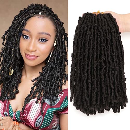 Butterfly Locs Crochet Hair 7 Packs 12 Inch Lightweight Pre Looped Soft Faux Locs for Black Women (12Inch 7Pack, 1B#)