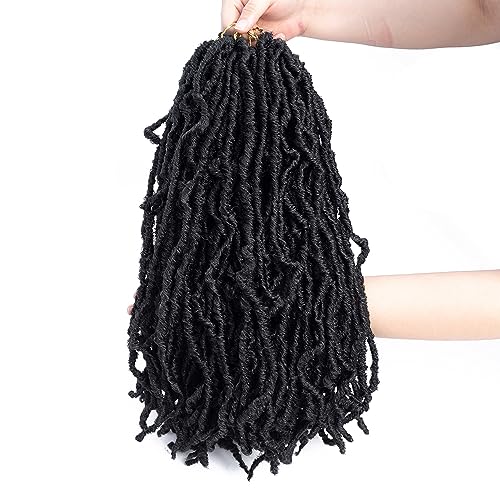 Ahrencan Faux Locs Crochet Hair,24 Inch 6 Packs Soft Locs Crochet Hair,Pre Looped Goddess Faix Locs For Black Women,Pretwisted Wavy Synthetic Locs Crochet Braids (24in,1B#)