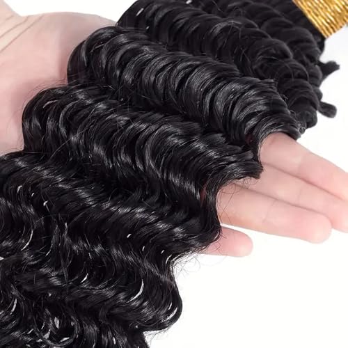 Human Hair Deep Wave Bundles Natural Black Color Unprocessed Brazilian Virgin Hair 16 Inch Loose Deep Wave Human Hair Bundles
