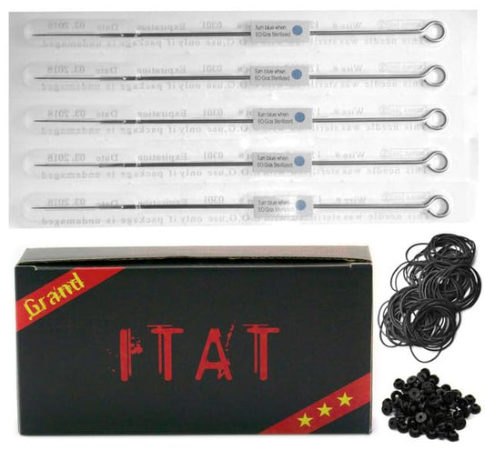 ITAT Ultra Premium Professional Long Bar Tattoo Needles #10 Curved Magnum 50 Pack (1017CM)