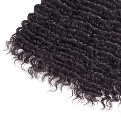 Human Hair Deep Wave Bundles Natural Black Color Unprocessed Brazilian Virgin Hair 16 Inch Loose Deep Wave Human Hair Bundles