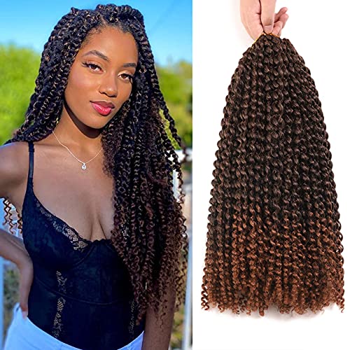 Passion Twist Hair 18 Inch 6 Packs Brown Water Wave Crochet Hair for Passion Twists Long Bohemian Braiding Protective Style Hair Extensions (18 Inch, 6 Packs, T30#)