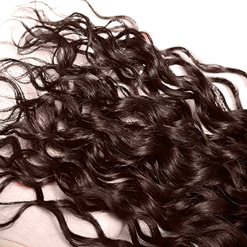 Colcor #4 Brazilian Virgin Hair - Chocolate Brown Water Wave Bundles, 14/16/18 Inch, 3 Bundles, Unprocessed Human Hair