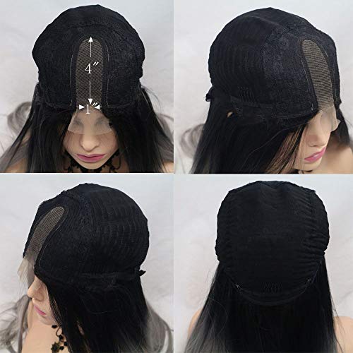 Melody Wig Synthetic Lace Front Wigs for Women - Long Wavy Pink Wig with Middle Part, Heat Resistant Fiber, Rose Gold Pastel Pink Hair, U Lace Front