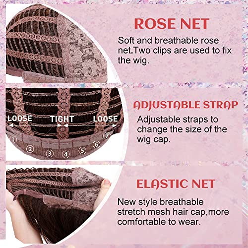 EMMOR Pink Wig With Bangs For Women Long Straight Wigs Synthetic For Girls Party Halloween Cosplay And Daily Use(26" Light Pink)