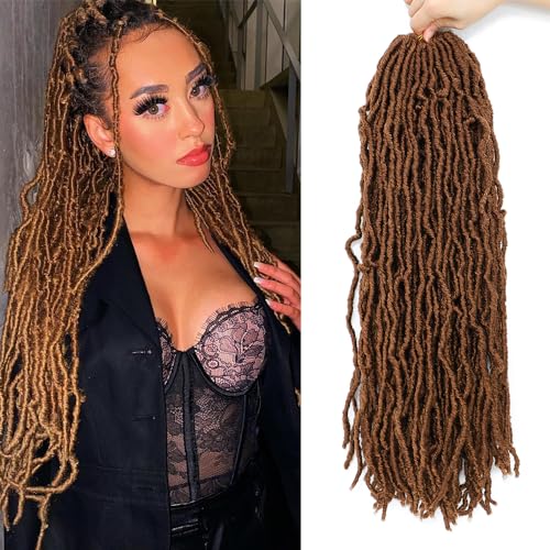 Faux Locs Crochet Hair 30 Inch 6 Packs Soft Locs Crochet Hair for Black Women New Crochet Braids Locs for Butterfly Locs Pre Looped Curly Wavy Braiding Hair Extensions (30#, 30 Inch)