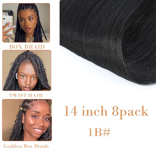 ATRAENTE Braiding Hair Pre Stretched,18 Inch 8 Packs Ombre Braiding Hair for Boho Box Braids Yaki Texture Hot Water Setting Soft And Light(18"4/grey)