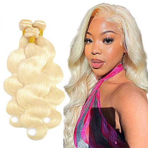 613 Body Wave Bundles Brazilian Blonde Human Hair Bundles 8A Virgin 613 Blonde Bundles Hair Weave Extensions 613 Bundles 20 22 24 Inch