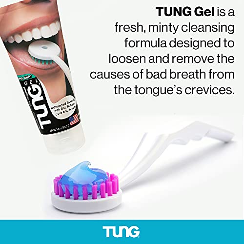 Tung Tongue Gel | Fresh Mint Tongue Cleaning Paste | Bad Breath and Halitosis | Mouth Odor Eliminator | Use with Tongue Brushes & Scrapers | Made in America (4 Pack)