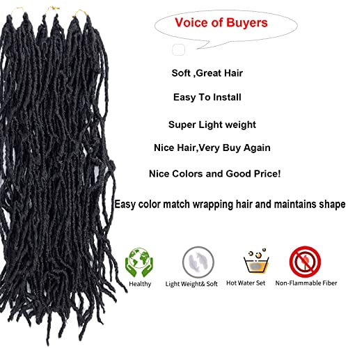 Ahrencan Faux Locs Crochet Hair,24 Inch 6 Packs Soft Locs Crochet Hair,Pre Looped Goddess Faix Locs For Black Women,Pretwisted Wavy Synthetic Locs Crochet Braids (24in,1B#)