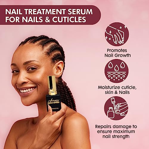 Juicy By Mon Cheri Nail Perfection Cuticle Oil: Moisturizes, Repairs, and Promotes Growth for Stronger, Healthier Nails. Ideal for Natural Nails. 10ml Allure Golden Touch (Pheromone) Treatment