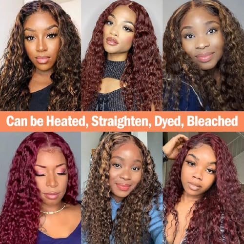 Human Hair Bundles 12A Brazilian Deep Wave Human Hair One Bundle 20inch 100% Unprocessed Virgin Human Hair Deep Wave Curly Water Wave Wet and Wavy Quick Weave Raw Bundles Deals Natural Black