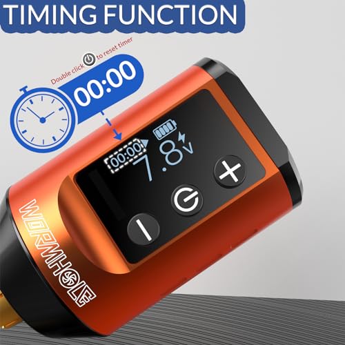 Wireless Tattoo Battery Pack, Rechargeable Cordless Tattoo Power Supply Portable RCA Lithium Battery Pack 1500mAh Capacity with LED Digital Display for Tattoo Pen Rotary Tattoo Machine WB11-B