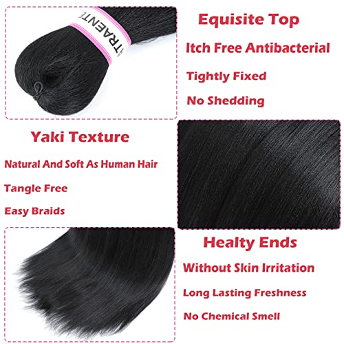 ATRAENTE Braiding Hair Pre Stretched,18 Inch 8 Packs Ombre Braiding Hair for Boho Box Braids Yaki Texture Hot Water Setting Soft And Light(18"4/grey)