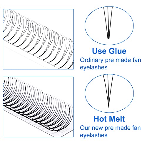 Volume Lash Extensions 3D 5D Premade Fans Eyelash Extensions 0.07mm Thickness C/D Curl 8-14mm Short Stem Premade Volume Eyelash Extensions Pointed Base Fans(3D-0.07-C, 8-14mm Mixed Tray)