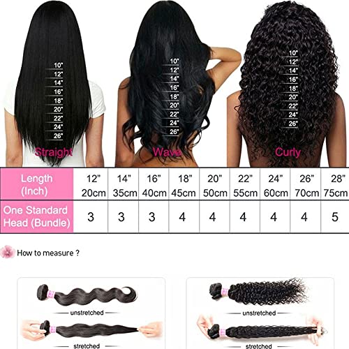 QinMei Brazilian Virgin Hair Straight 1 Bundle 100% Unprocessed Brazilian Straight Human Hair Weave Bundles Weaving Natural Black Color(16Inch，1Bundle）
