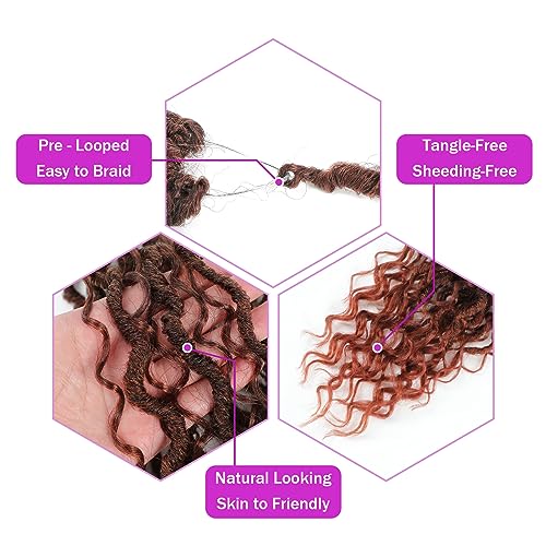 Goddess Locs Crochet Hair 22inch 8Packs Pre Looped Faux Locs Crochet Hair for Black Women River Locs Crochet Hair with Curly Ends T350