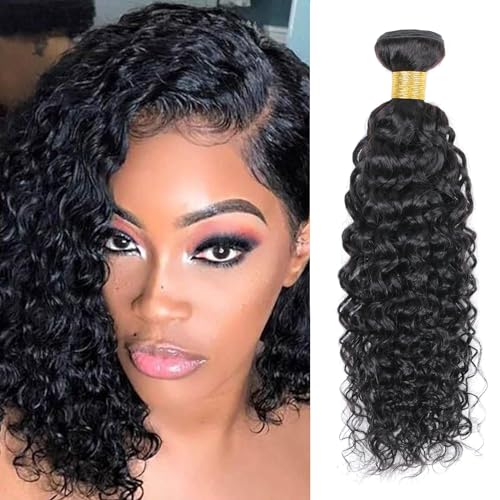 VIYAVIYA Brazilian Water Wave Bundles 10 Inch Human Hair Unprocessed Water Wave Human Hair Bundles Brazilian Virgin Hair Natural Color