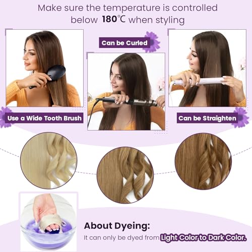 LaaVoo Tape in Human Hair Extensions Ombre Dark Brown to Platinum Blonde 22 Inch 50g/pack 20pcs Blonde Hair Extensions Seamless Skin Weft Tape in Extensions Real Human Hair