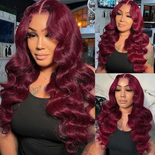 26 Inch Burgundy Bundles Human Hair 99J Body Wave Human Hair Bundles Wine Red Body Wave Bundles Brazilian Unprocessed Virgin Hair 1 Bundle 99J Bundles Human Hair Weave