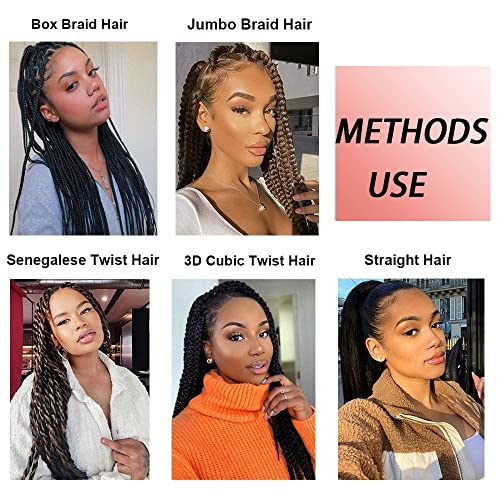 ZERAL Braiding Hair Pre Stretched 26 Inch 3 Packs Braiding Hair Professional Itch Free Yaki Texture Hair Extensions for Braids Synthetic Hair Braiding for Women and Girls (1B/Pink#)