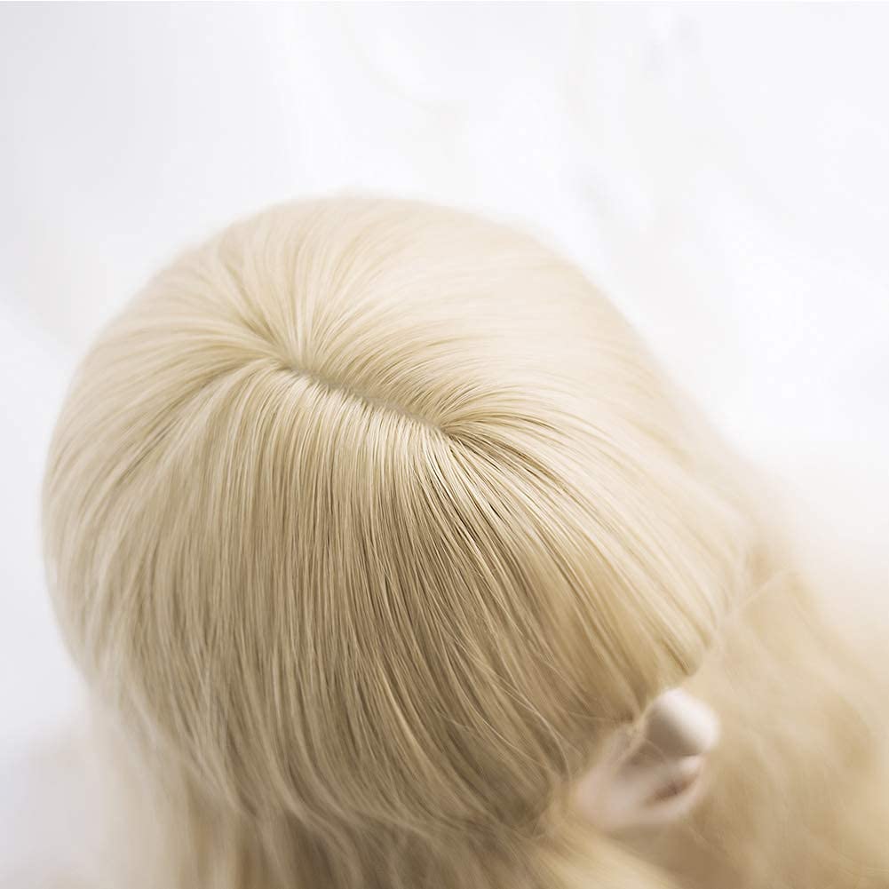 Alice Garden Wigs Long Wavy Wig Bangs - Natural Synthetic Hair Lolita Wig with Wig Cap For Women Cosplay and Daily Wear (Blonde)