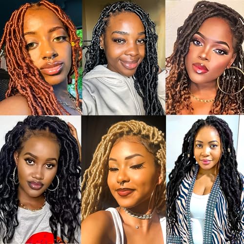 Faux Locs Crochet Hair (14 Inch) XCRUIQO Soft Locs with Curly Ends Goddess Locs Synthetic Boho Crochet Faux Locs for Women Pre Looped (8 Packs, 30#)