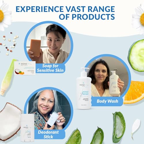 Mirai Clinical Persimmon Soap Bar for Body (100g) - Nonenal Odor Control with Japanese Persimmon and Green Tea Extract - Deodorant Soap Bar for Men & Women