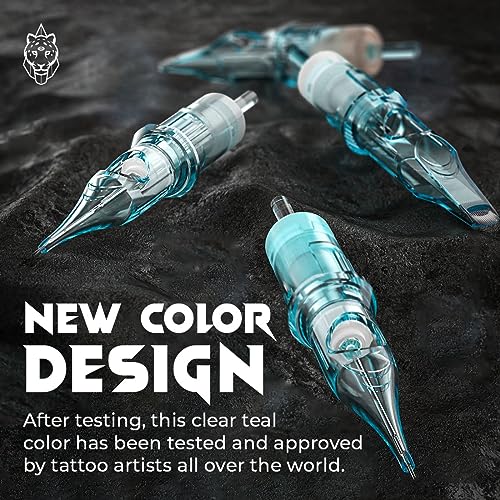 20pcs Tattoo Cartridge Needles- Tattoo Needles Cartridges Sterilized with Membrane Mixed Sizes-Upgraded 2.0 Casing Design- Durable Tattoo Needles for Tattooing - Round Liner (1001RL)