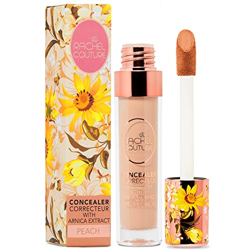 Rachel Couture Liquid Concealer | Medium to Full Coverage Fluid Concealer | Vegan & Cruelty-Free | Infused with Arnica Extract - 0.3 Fl Oz - Peach