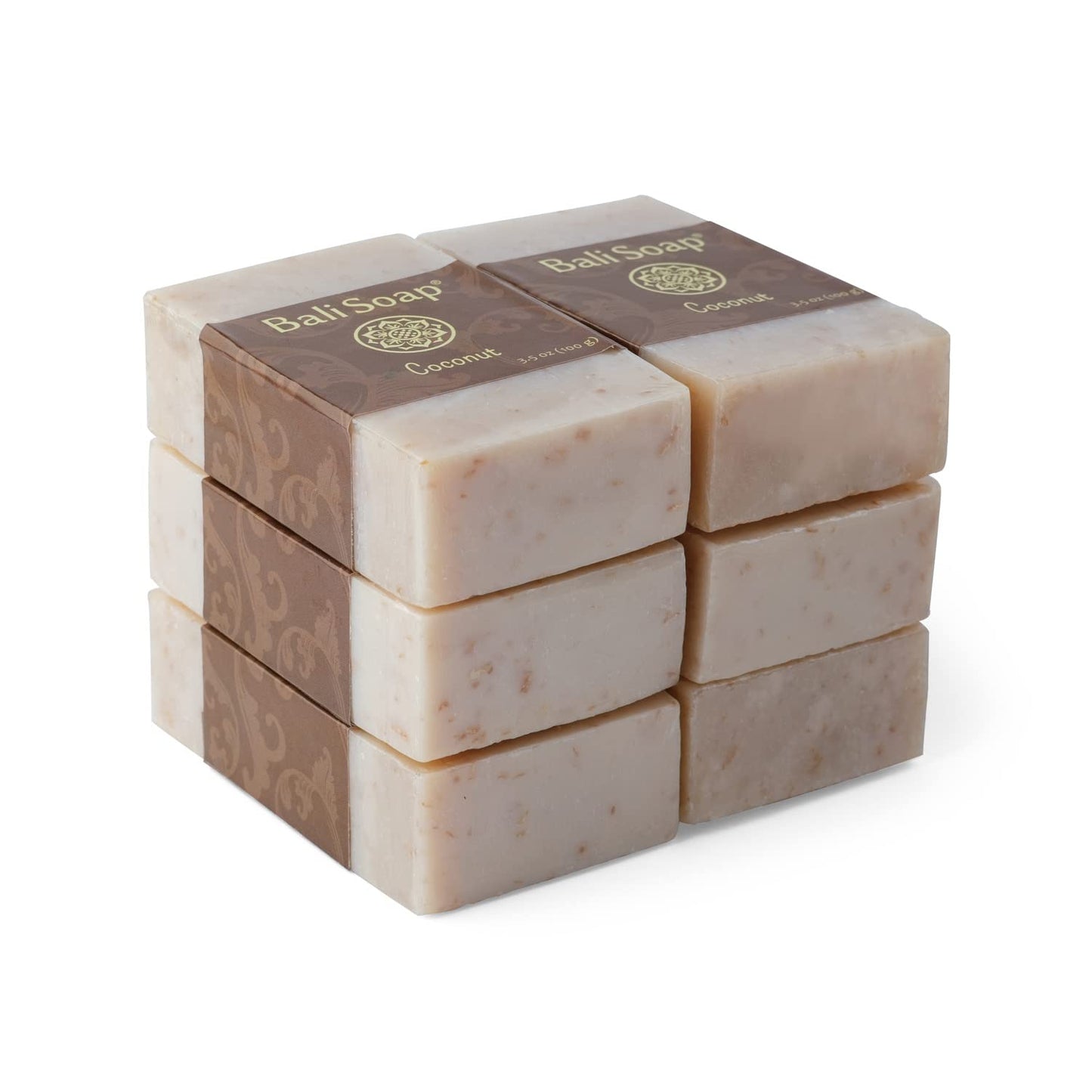 Bali Soap - Coconut Natural Soap - Bar Soap for Men & Women - Bath, Body and Face Soap - Vegan, Handmade, Exfoliating Soap - 6 Pack, 3.5 Oz each