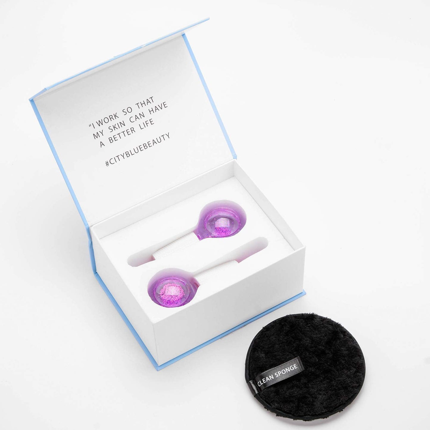 CIBLUTY ICE BEAUTY BALLS for FACIAL, 2PCS Purple Facial Roller for Cold Facial Massage Face Roller Balls with Anti-Freeze Liquid to Reduce Puffiness, Pores, Wrinkles…