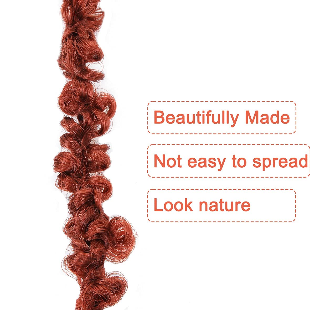 ZRQ Ginger Butterfly Locs 20 Inch Distressed Faux Locs Pre-looped 350 Crochet Locs Synthetic Crochet Braids Soft Locs For Women Extensions (6 Pack 350#)