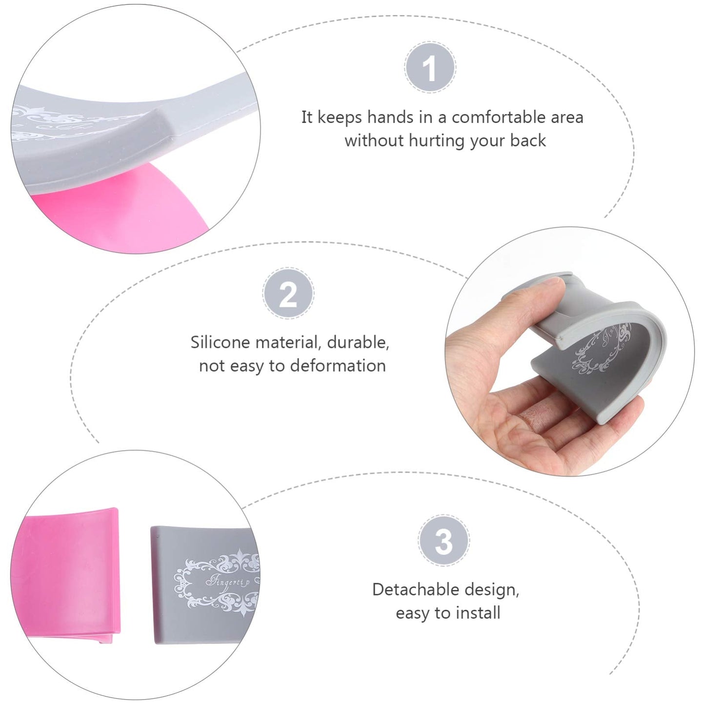 Beaupretty Nail Arm Rest,Manicure Hand Pillow U Shape Cushion Pillow Professional Nail Rest Cushion Table Desk Station Manicure Tool,Pink