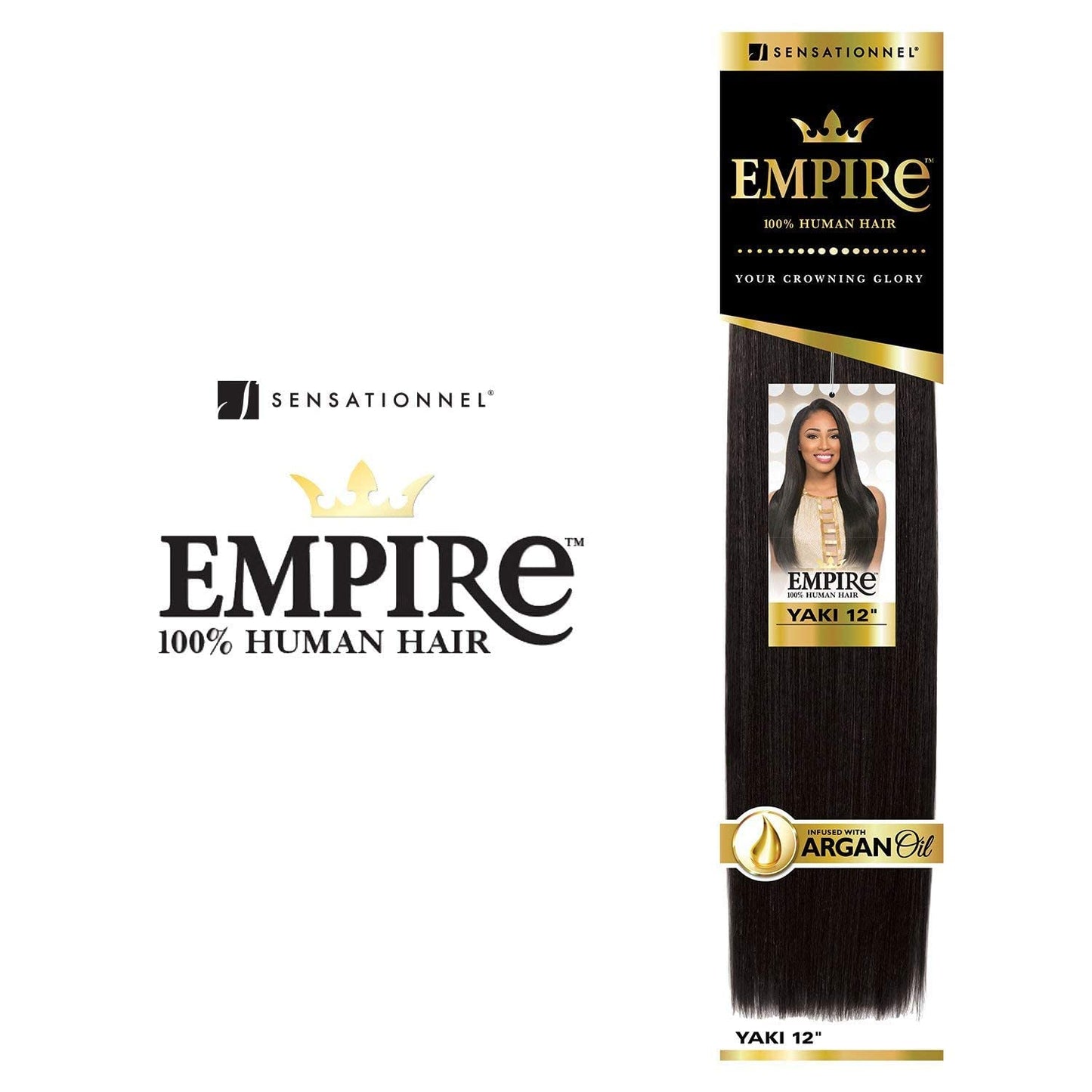Sensationnel Empire yaki human hair - tangle free weaving for quick weave and sew in styles for faux highlights - 1 pack (10 inch, S4/27)
