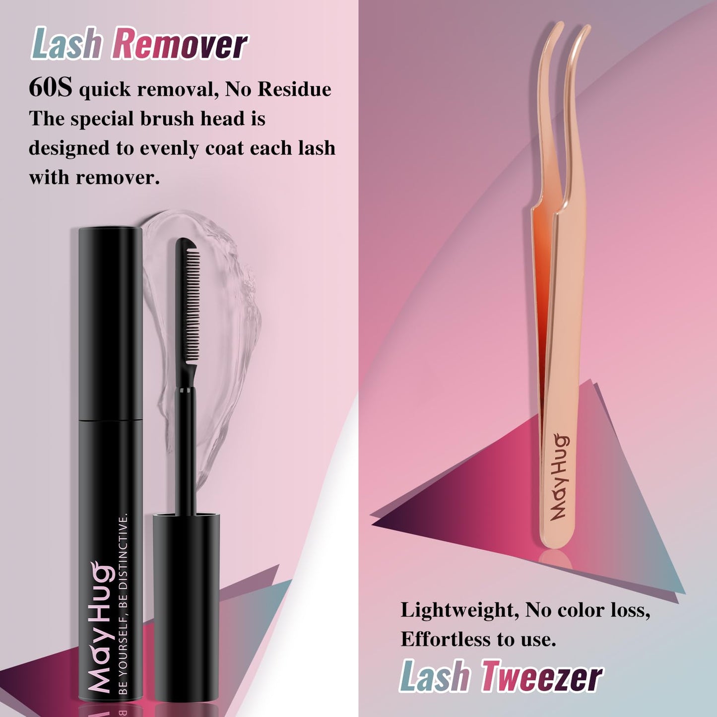 Mayhug Lash Extension Kit 144pcs, 3D Lashes Clusters with 10ml Bond and Seal, 5ml Lash Remover, Lash Tweezers, Easy DIY Cluster Eyelash Extensions Kit at Home (Dreamy Kit)