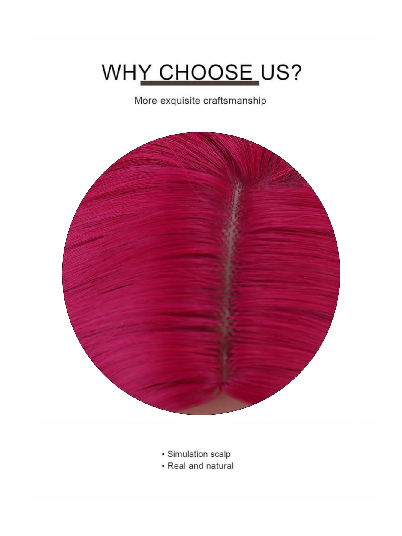 WTHCOS Hot Pink Wigs for Women Girls Middle Part Wig Long Pink Wig Heat Resistant Synthetic Curly Wavy Wigs for Cosplay Costume Party