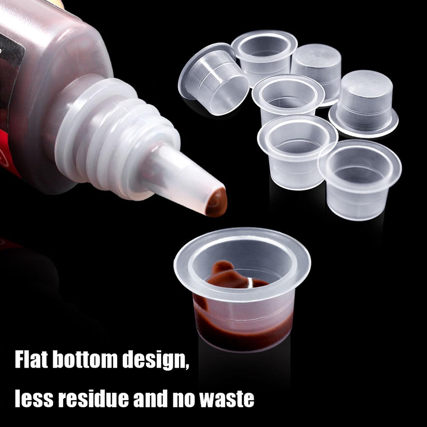 WZPB Tattoo Ink Caps - 1000Pcs Small Ink Cups Plastic Pigment Ink Caps Size 8mm Ink Cups for Tattoo Ink