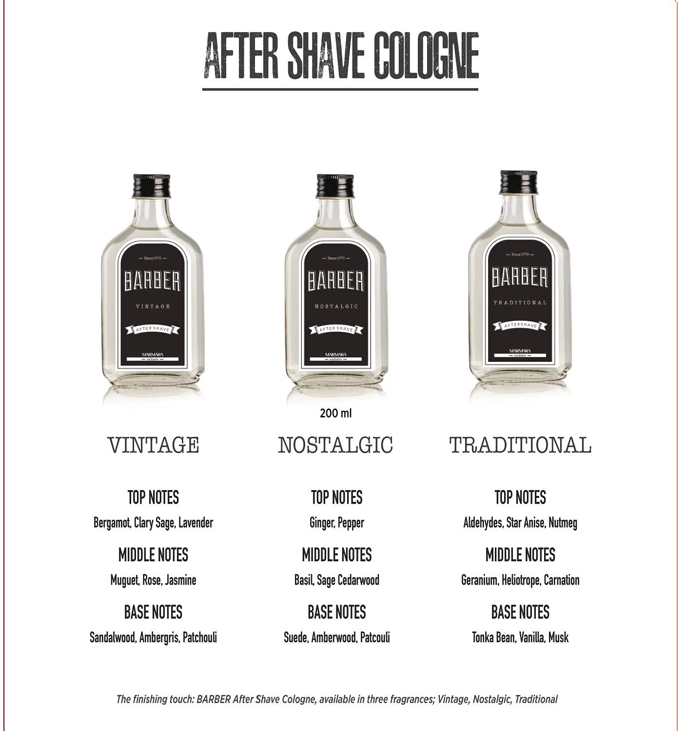 Marmara Barber Cologne - Best Choice of Modern Barbers and Traditional Shaving Fans Travel Size (50 ml, No6)