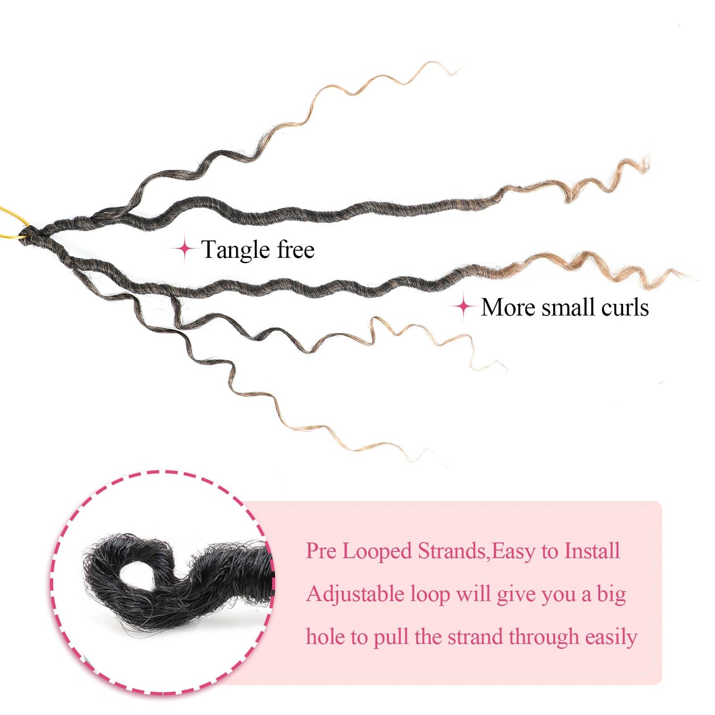 8 Packs Boho Faux Locs Crochet Hair 10 Inch Crochet Soft Locs with Curly Ends Pre-looped Goddess Locs Crochet Hair for Black Women 1B/27 Boho River Locs Crochet Hair