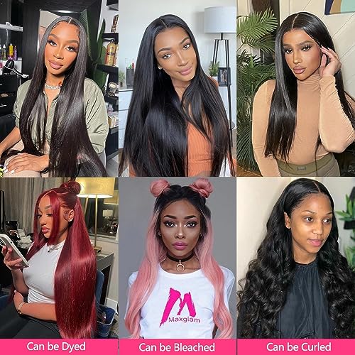 13x4 Transparent HD Lace Frontal 16 Inch 10A Brazilian Straight Frontal Closure Human Hair 100% Unprocessed Virgin Lace Closure Human Hair Pre Plucked with Baby Hair 150% Density Natural Black