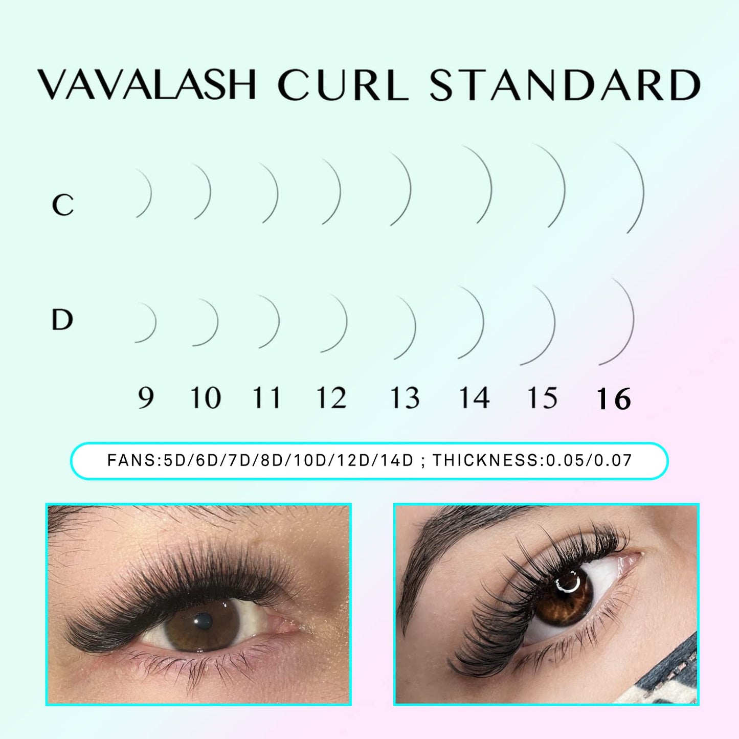 VAVALASH 500 Fans Premade Fans Eyelash Extensions 9-16mm Length Premade lash Fans 5D 6D 7D 8D 10D 12D 14D Handmade Promade Loose Fans Thin Base Premade Volume Lash Extension(6D-0.07-D-14mm)